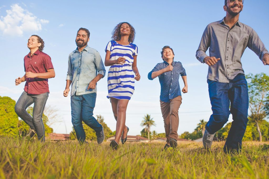 Friends walking