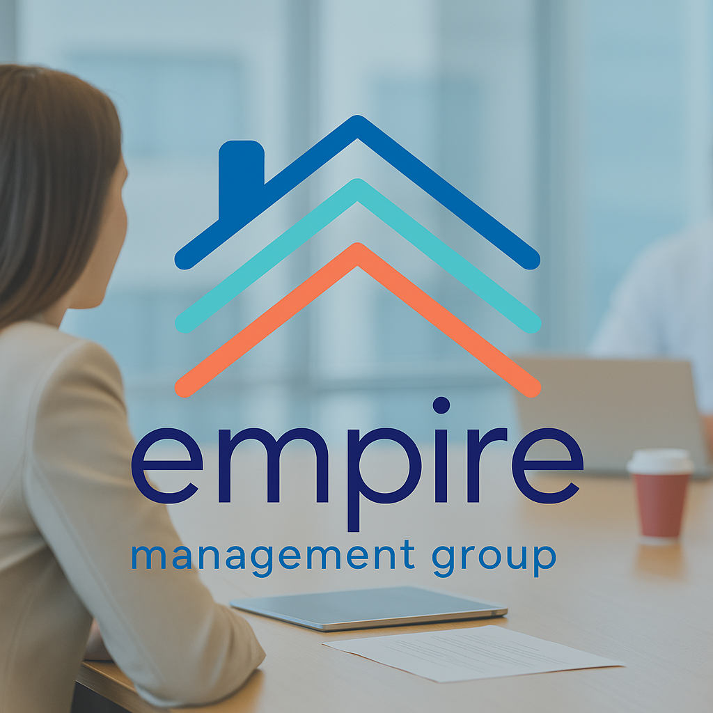 Empire Management Group team meeting visual, representing HOA, condo, lifestyle, and onsite homeowner association management services in Florida.