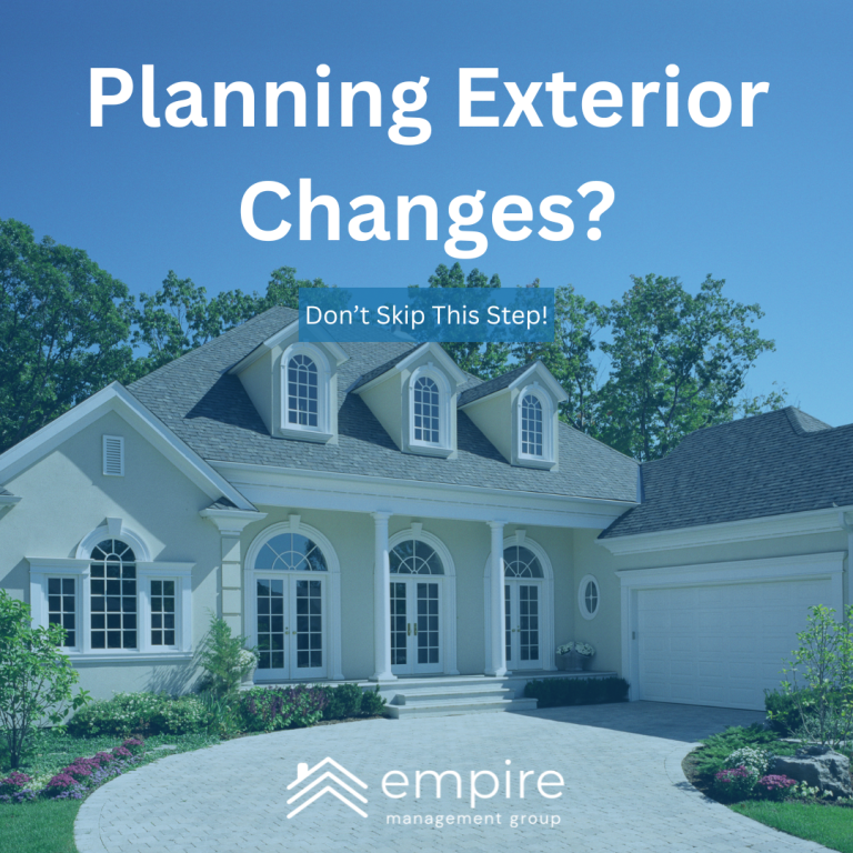 Florida HOA home exterior with reminder that architectural review committee approval may be required before exterior changes.