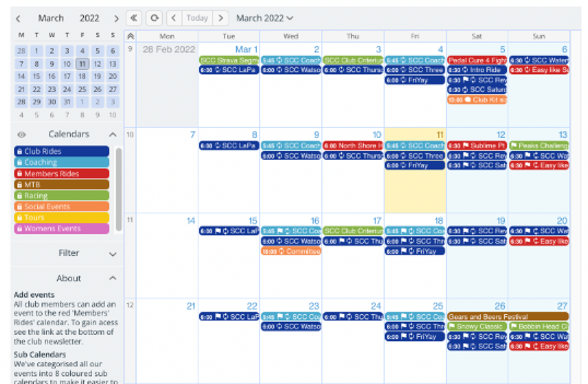 HOA event and board meeting calendar for a Central Florida community showing structured planning and lifestyle programming